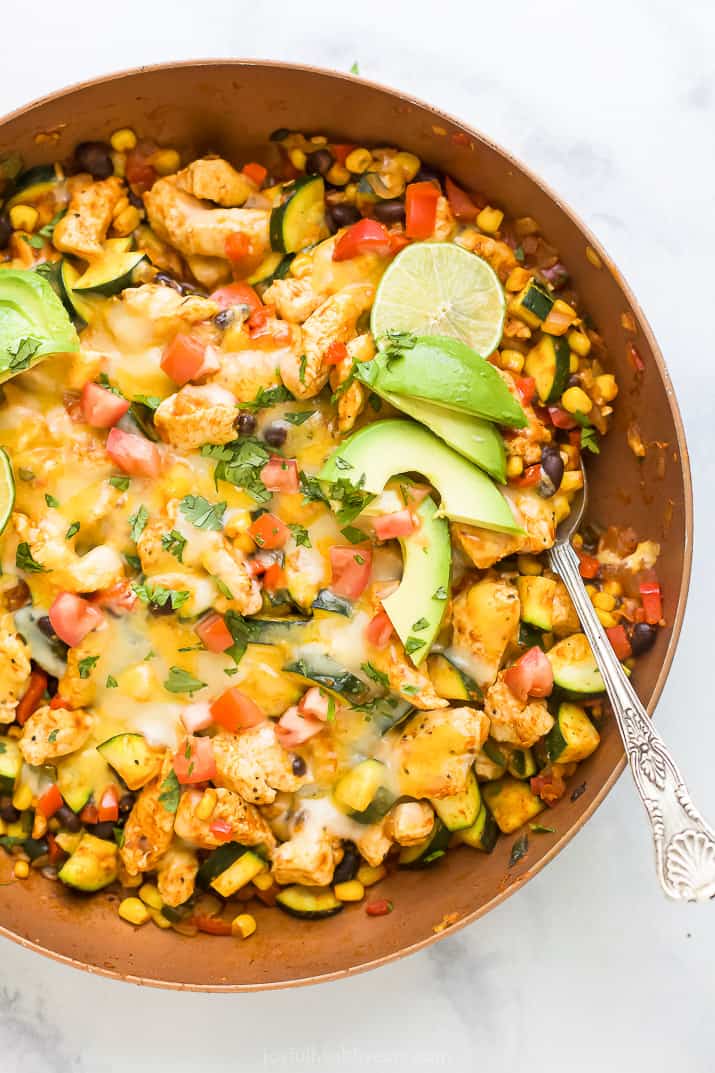 One-Pan Chicken Enchilada Zucchini Skillet: Easy Weeknight Meal